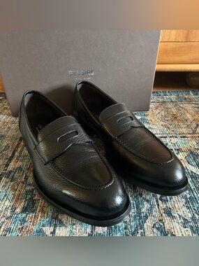 Belsire Edoardo black leather penny loafer 44 1/2 US 11.5 BNIB